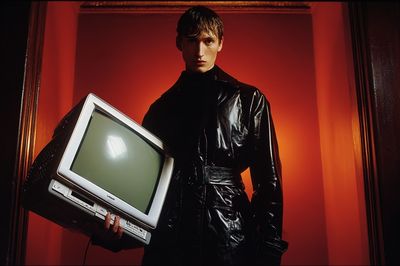Red Fashion Portrait Poster