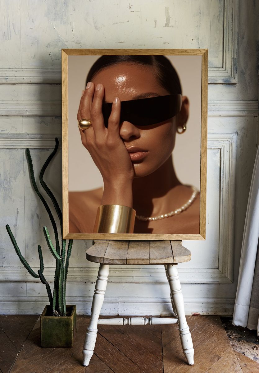 Editorial Fashion Portrait Poster. — room view 1
