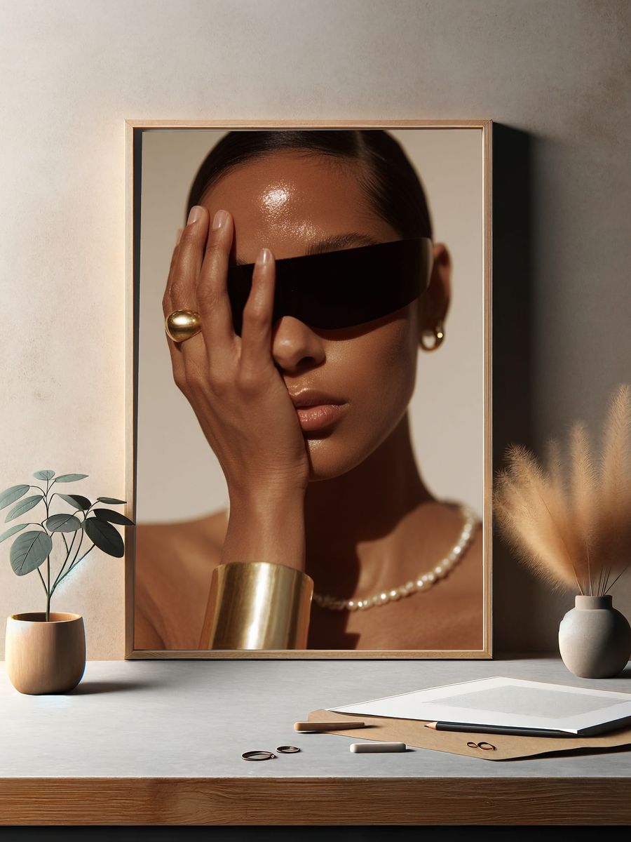 Editorial Fashion Portrait Poster. — room view 2