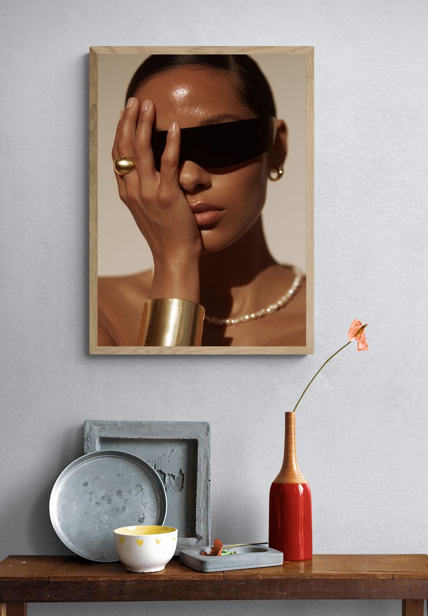 Editorial Fashion Portrait Poster. — room view 3