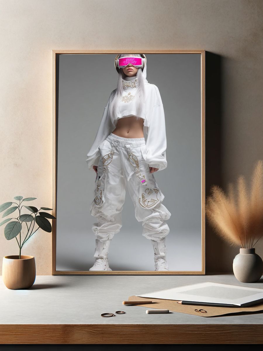 Cyberpunk Fashion Portrait Poster. — room view 2