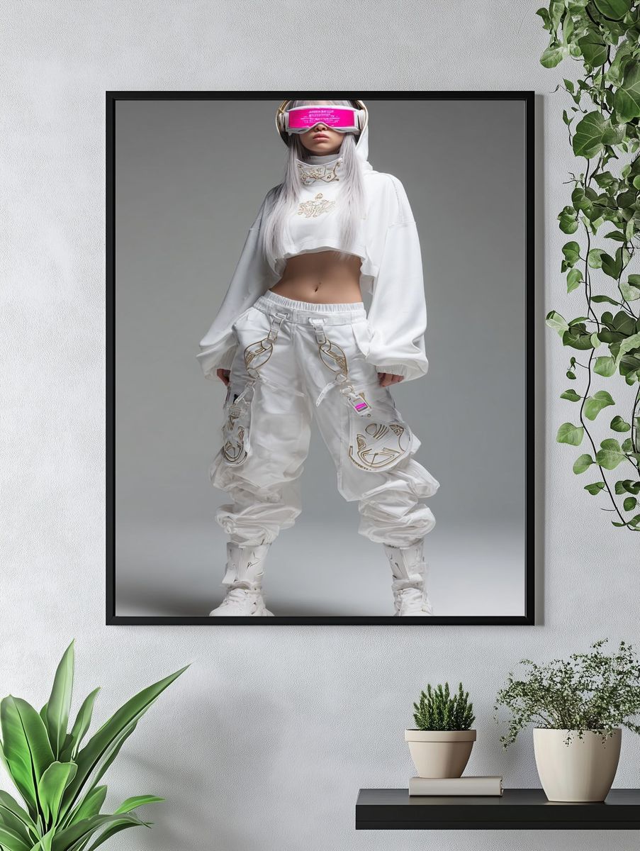 Cyberpunk Fashion Portrait Poster. — room view 4