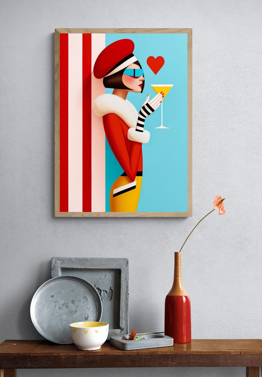 Cocktail Fashion Portrait Print. — room view 3