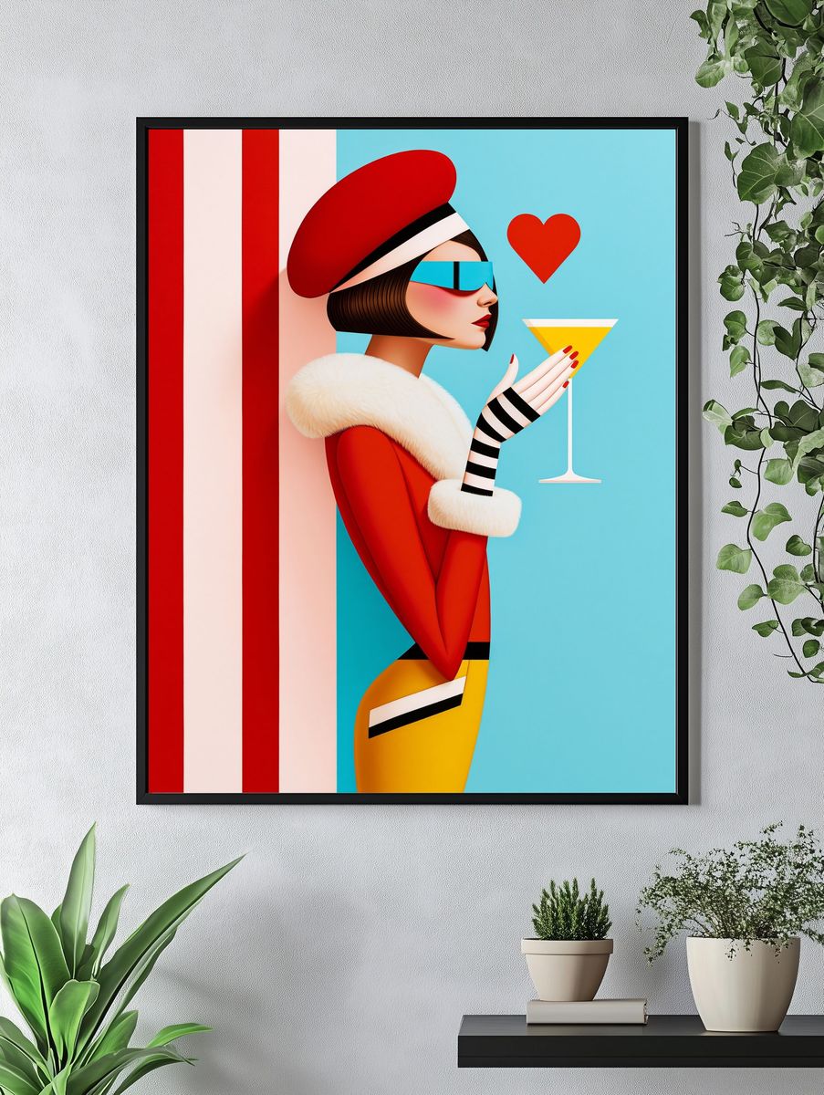 Cocktail Fashion Portrait Print. — room view 4