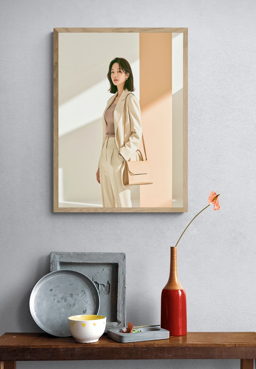 Minimalist Fashion Portrait Poster. — room view 3
