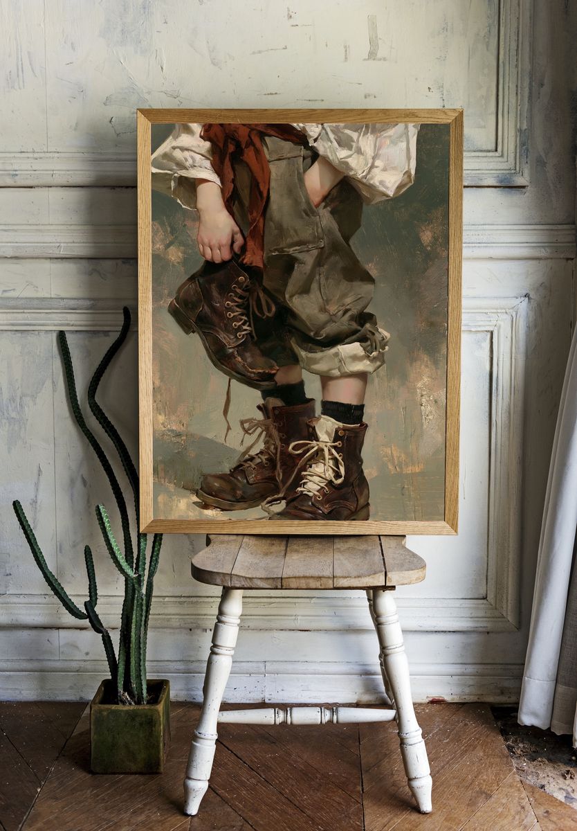 Vintage Boots Fashion Poster. room preview