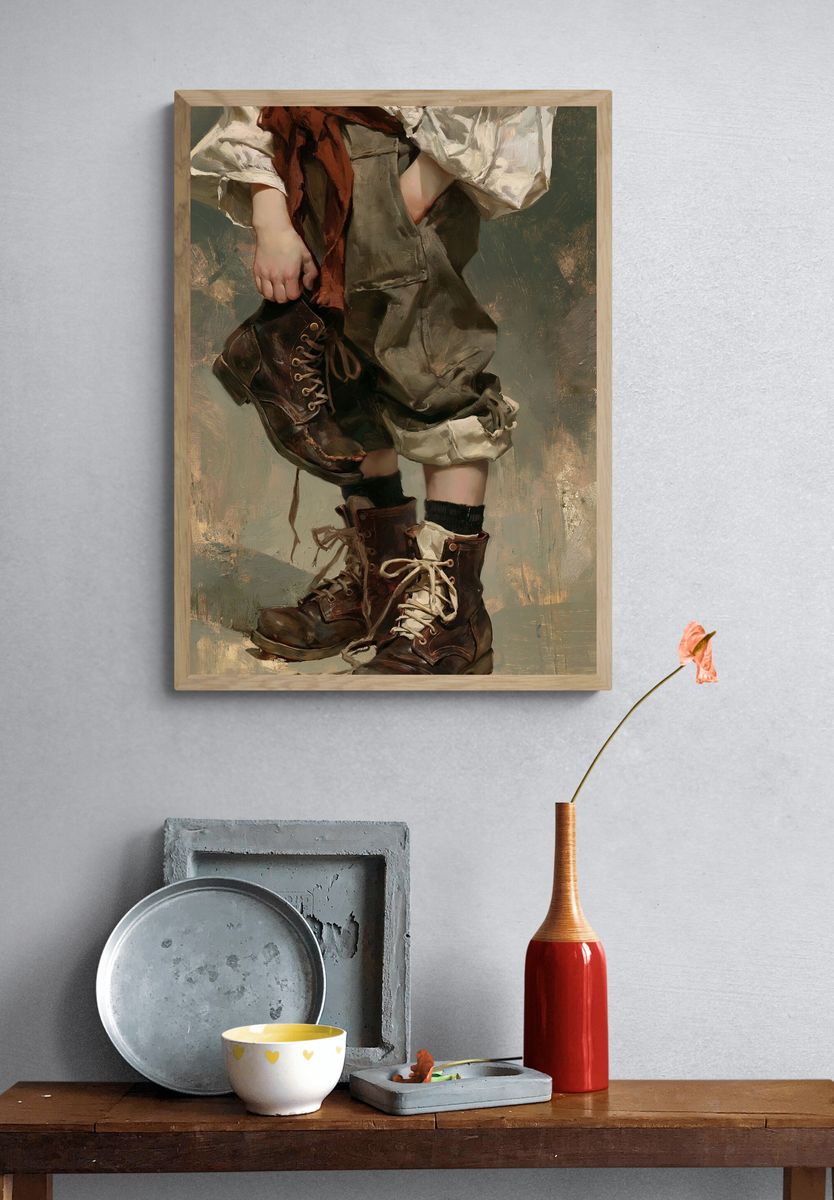 Vintage Boots Fashion Poster. — room view 3