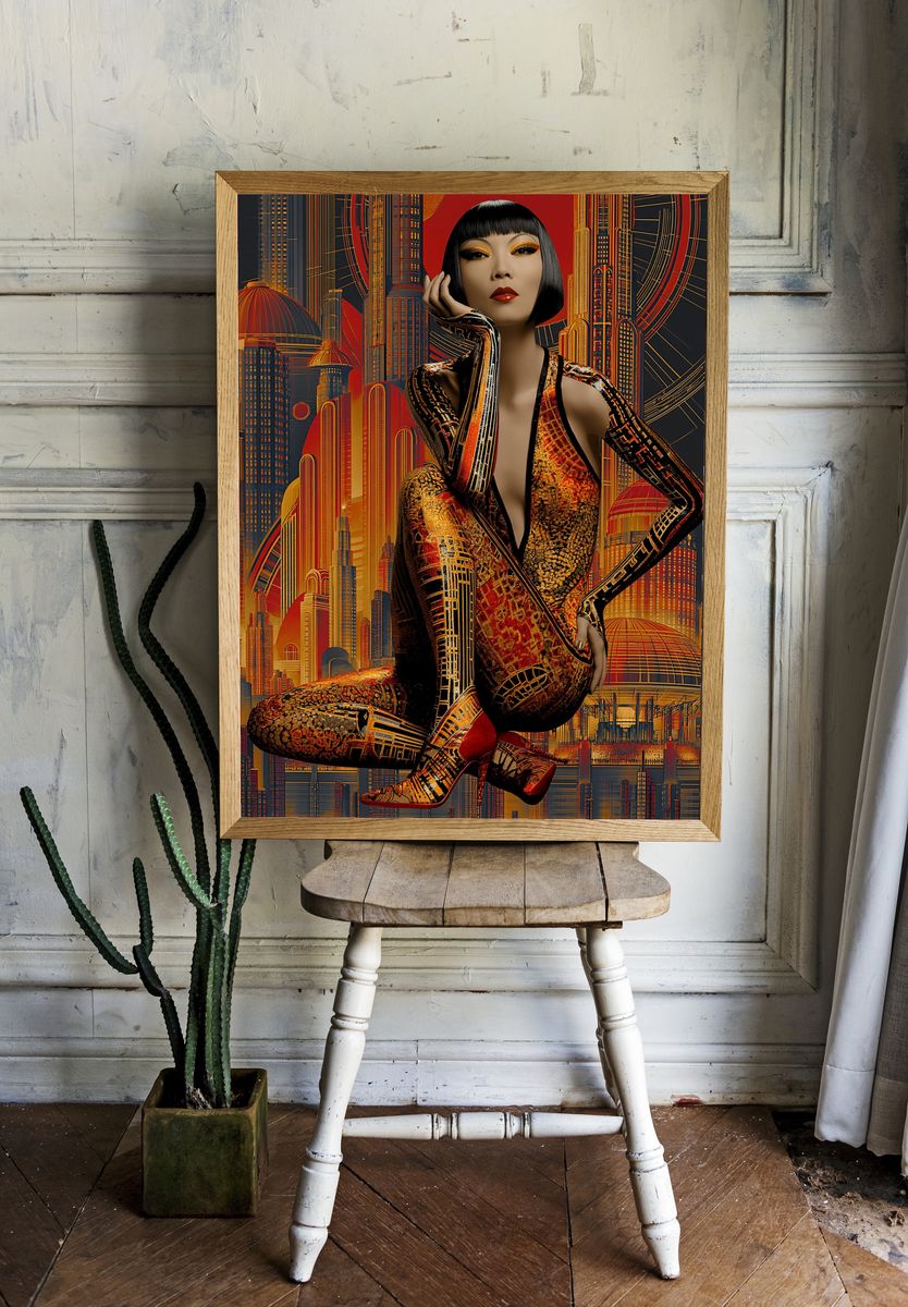 Art Deco Fashion Portrait Poster. room preview