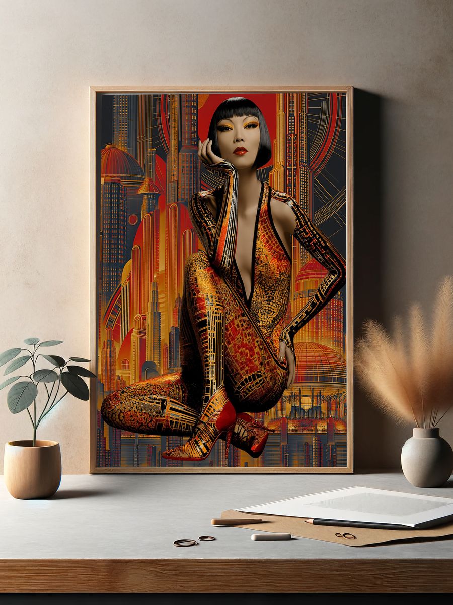 Art Deco Fashion Portrait Poster. — room view 2