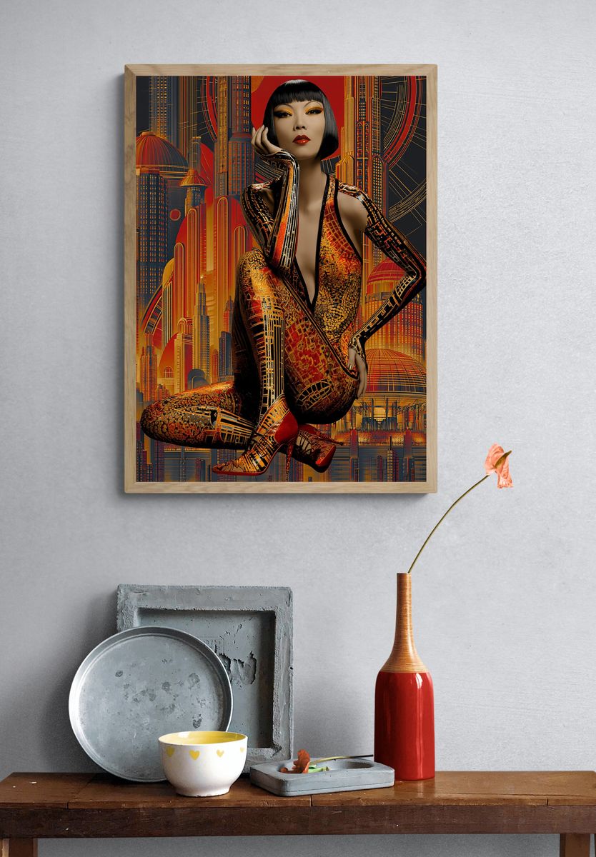 Art Deco Fashion Portrait Poster. — room view 3