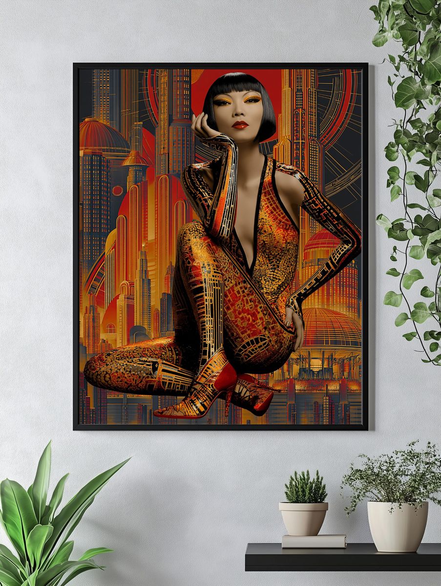 Art Deco Fashion Portrait Poster. — room view 4