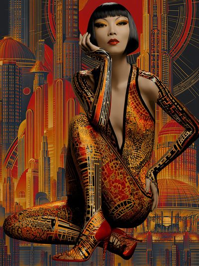 Art Deco Fashion Portrait Poster.