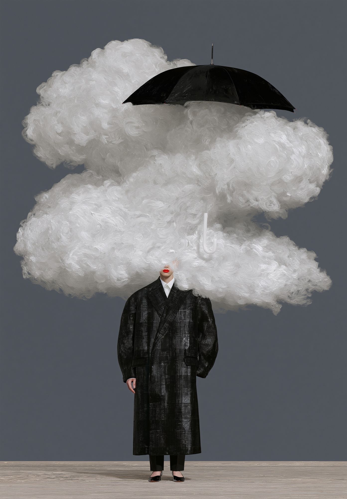 Surreal Fashion Cloud Portrait Print. poster — fashion art