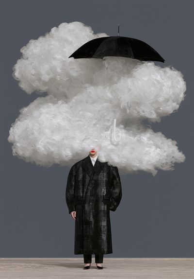 Surreal Fashion Cloud Portrait Print.