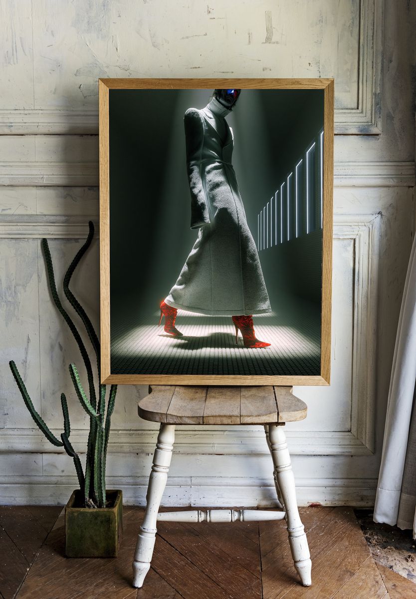 Futuristic Fashion Figure Poster. — room view 1