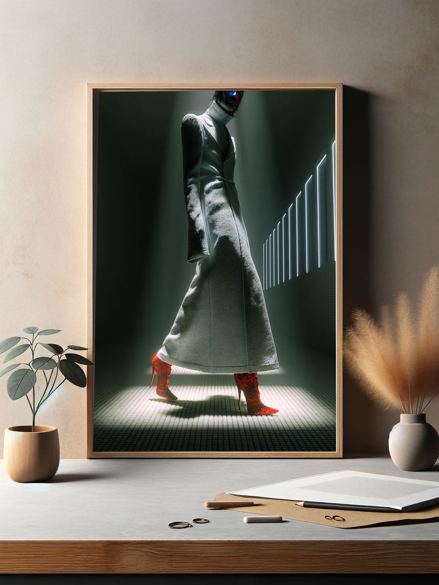 Futuristic Fashion Figure Poster. — room view 2