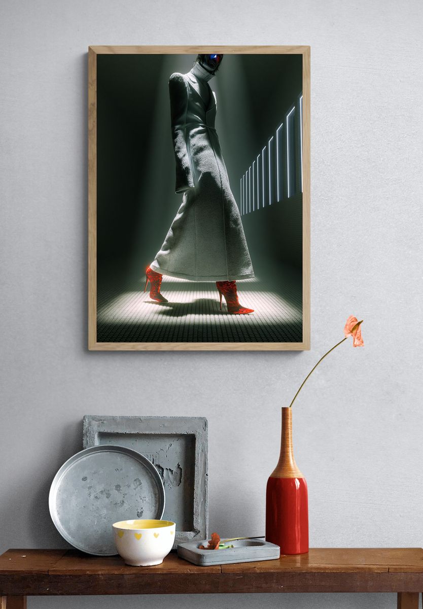 Futuristic Fashion Figure Poster. — room view 3