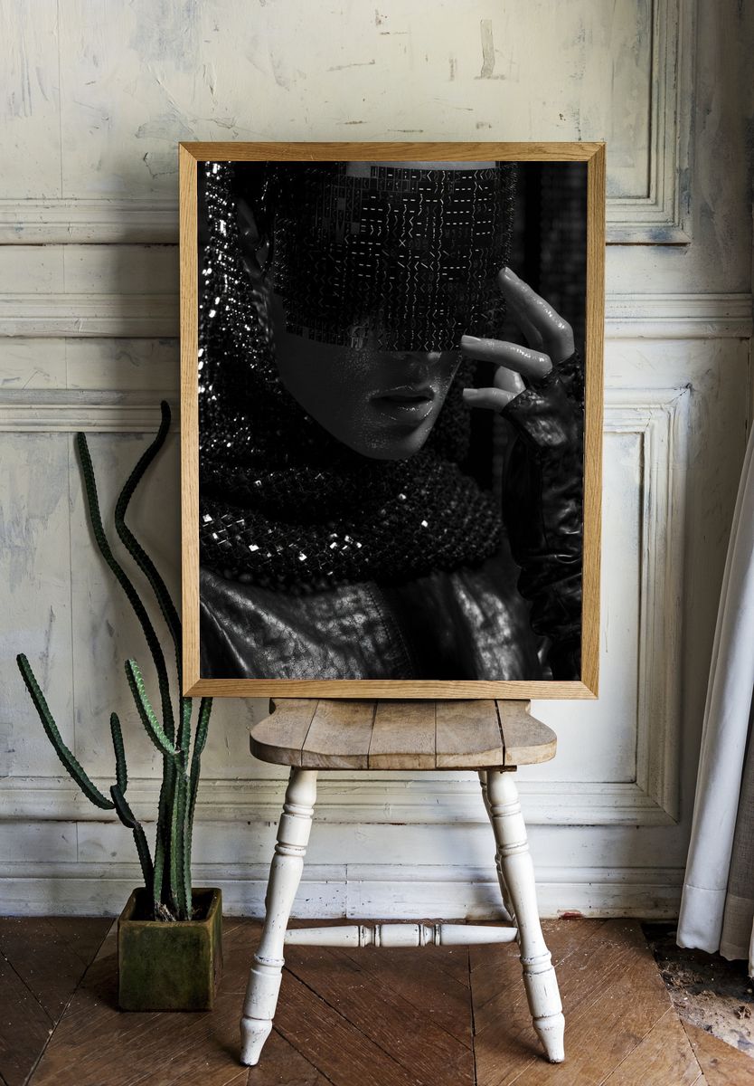 Avant-Garde Fashion Portrait Poster. room preview