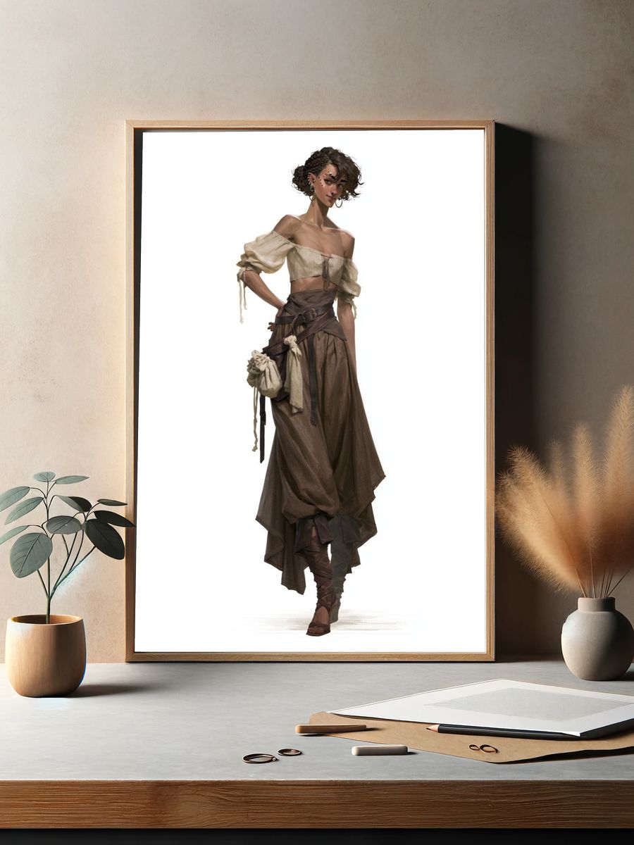Bohemian Fashion Figure Poster. — room view 2
