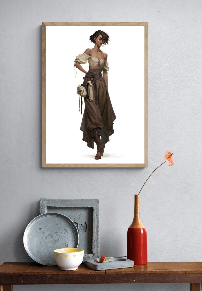 Bohemian Fashion Figure Poster. — room view 3