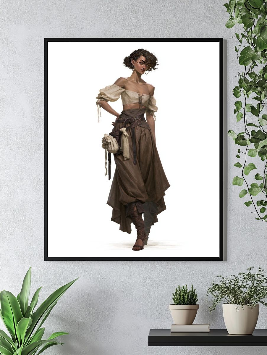 Bohemian Fashion Figure Poster. — room view 4