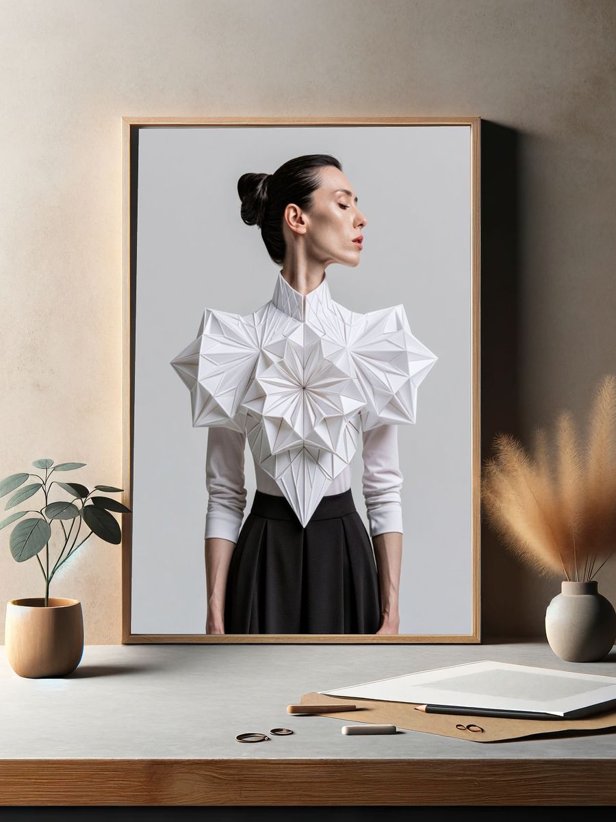 Geometric Fashion Portrait Poster. — room view 2