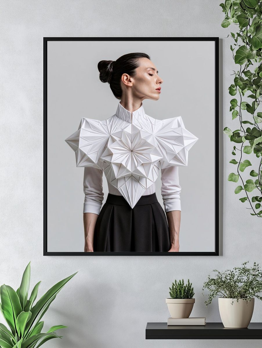 Geometric Fashion Portrait Poster. — room view 4