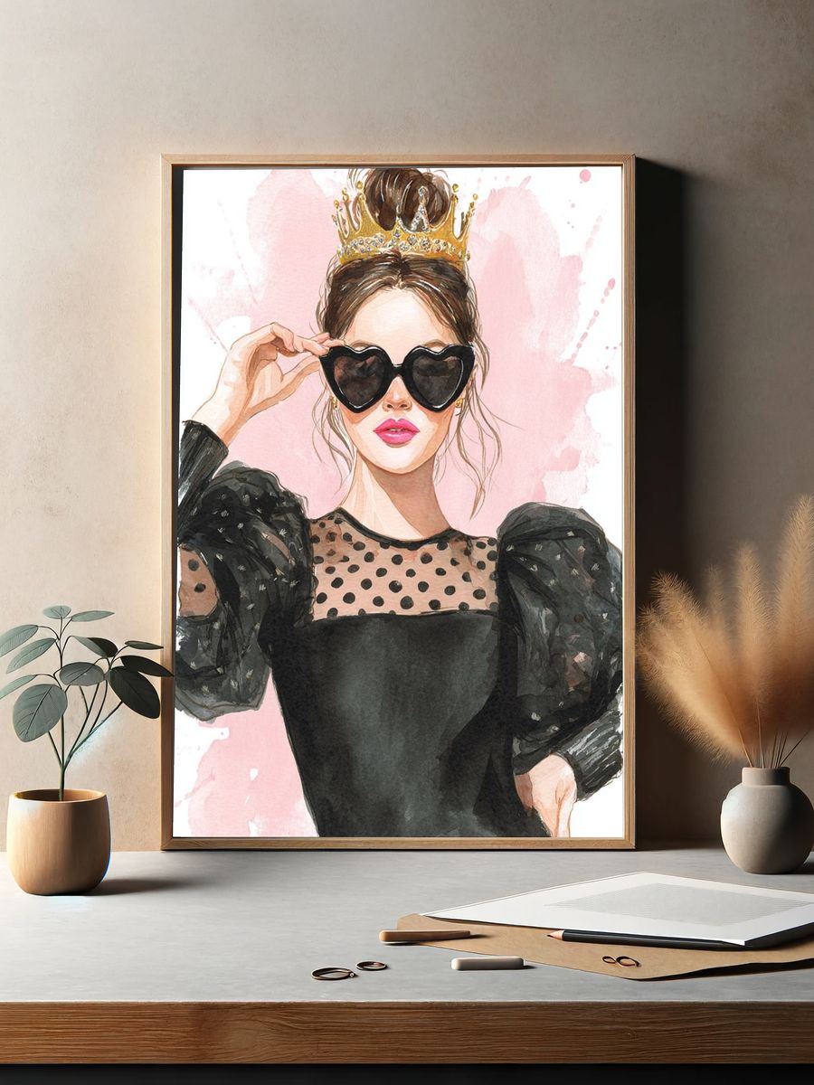 Fashion Queen Watercolor Print. — room view 2