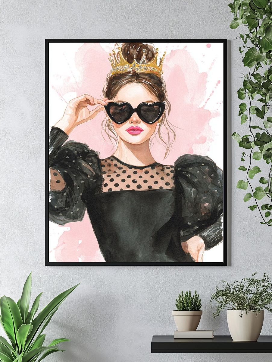 Fashion Queen Watercolor Print. — room view 4
