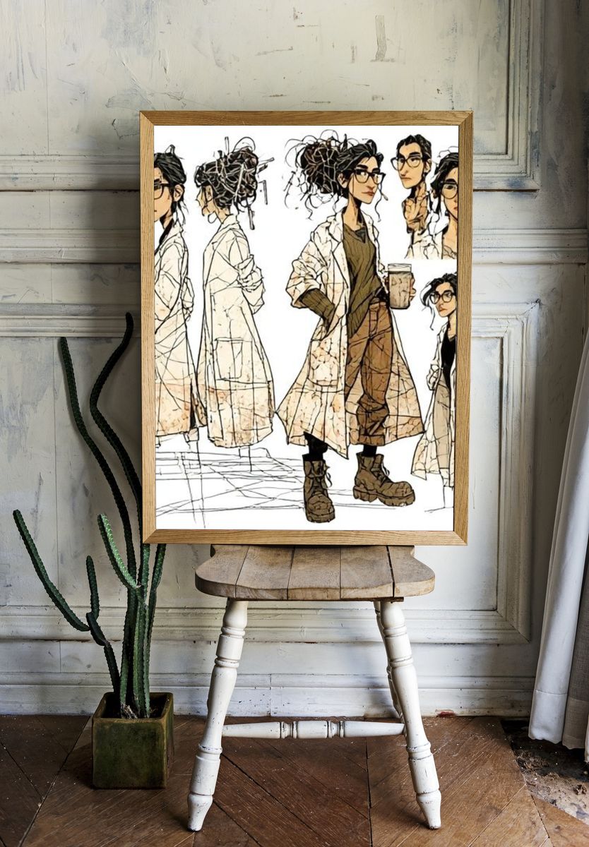 Fashion Character Sketch Poster. room preview