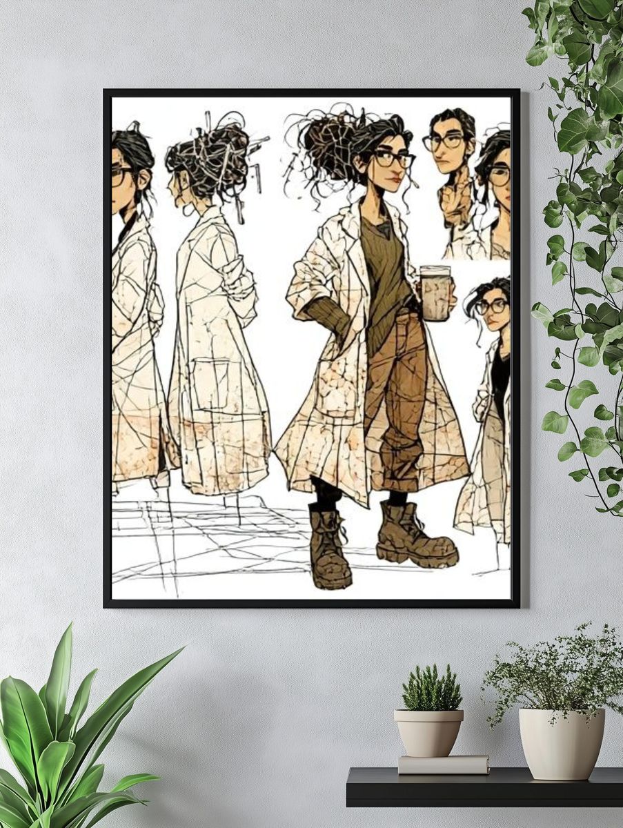Fashion Character Sketch Poster. — room view 4