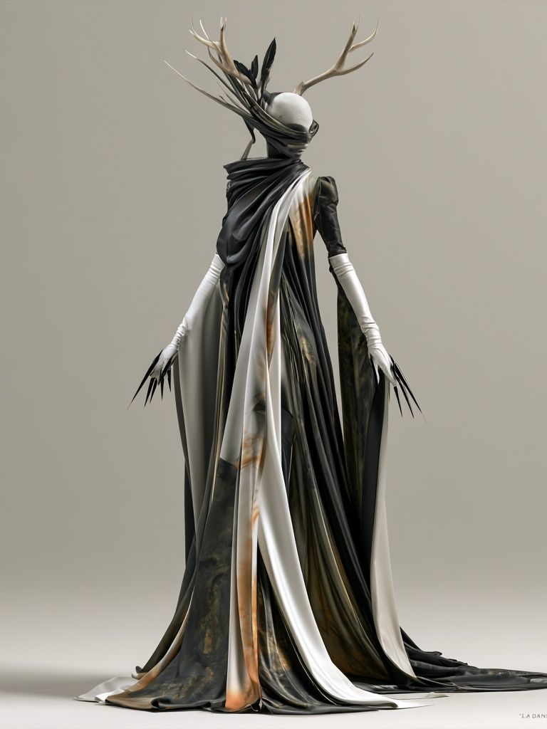 Antlered Figure Fashion Poster. poster detail