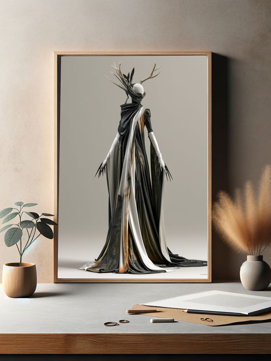 Antlered Figure Fashion Poster. — room view 2
