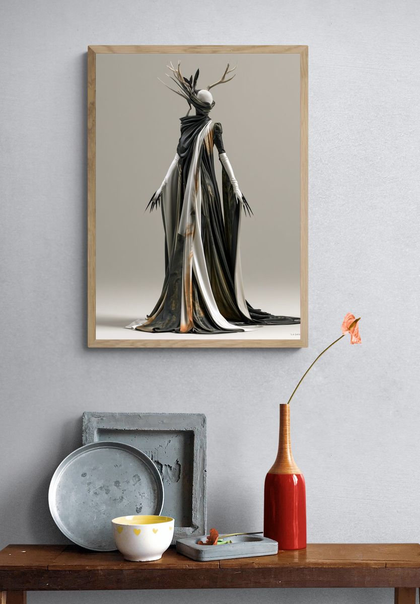 Antlered Figure Fashion Poster. — room view 3