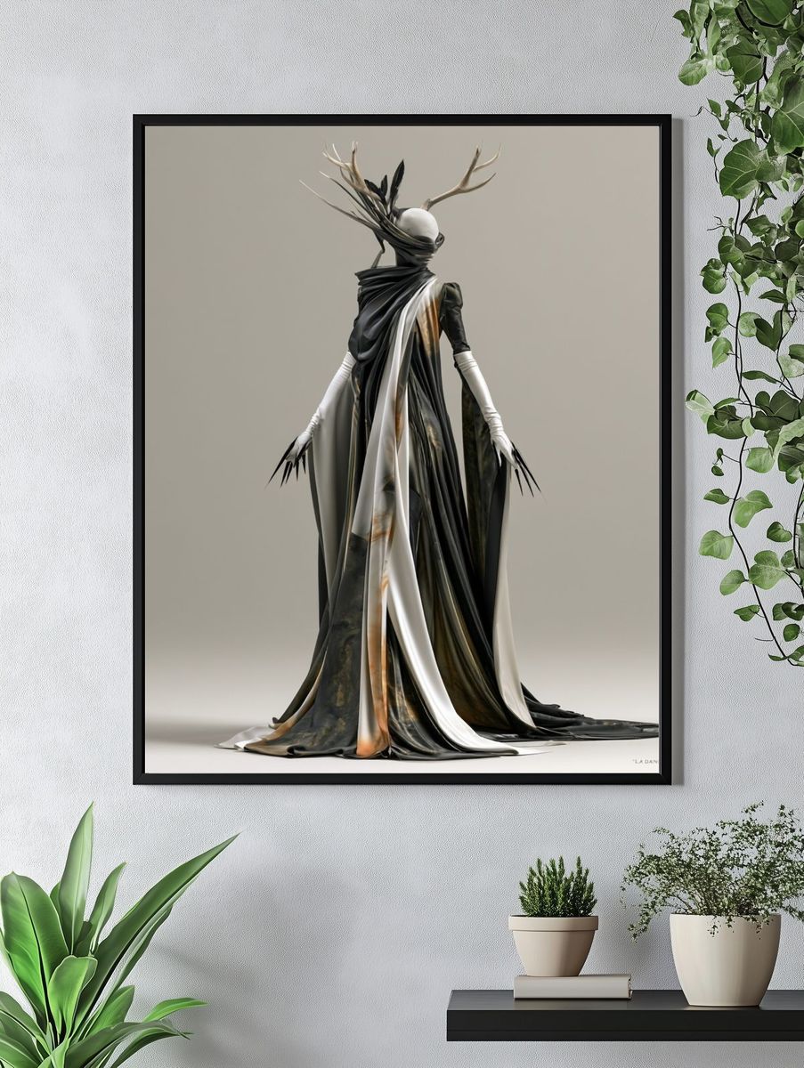 Antlered Figure Fashion Poster. — room view 4