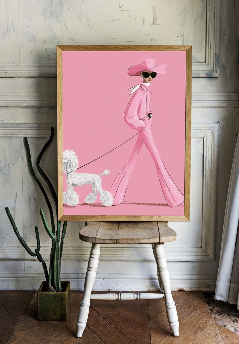 Pink Fashion Walk Poster. room preview