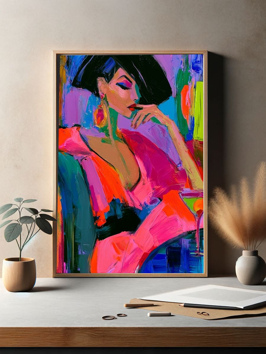 Fashion Portrait Pop-Art Poster. — room view 2