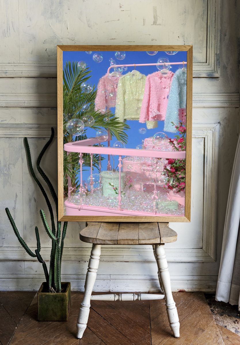 Pastel Glitter Fashion Display Poster. room preview