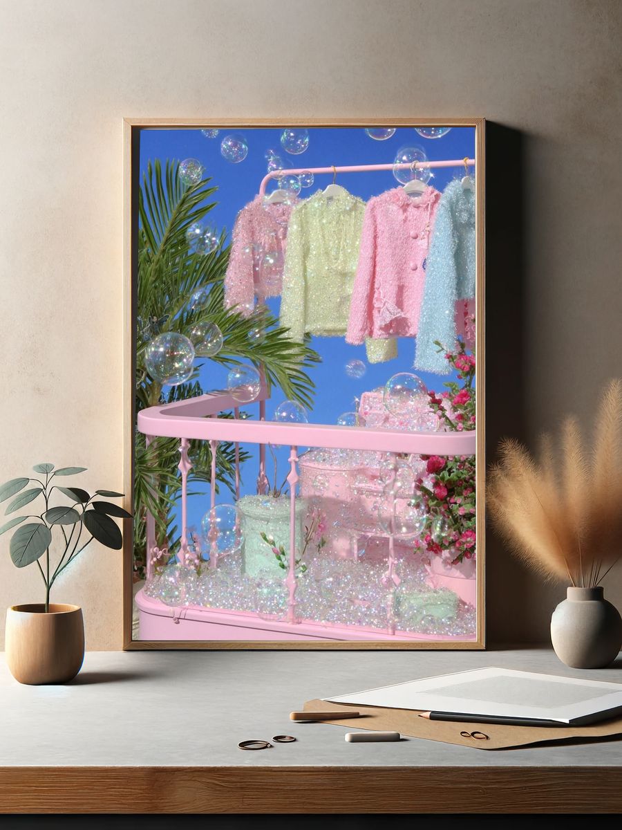 Pastel Glitter Fashion Display Poster. — room view 2