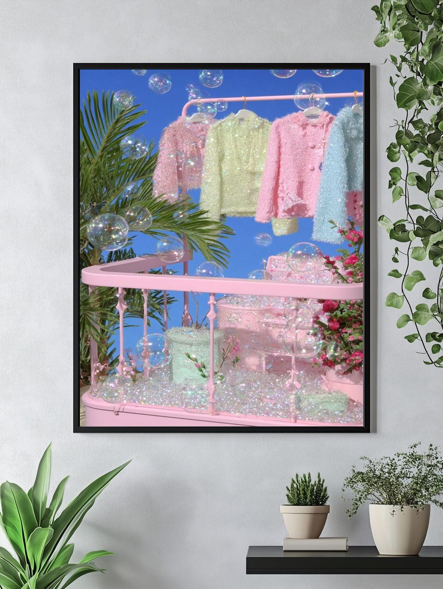 Pastel Glitter Fashion Display Poster. — room view 4