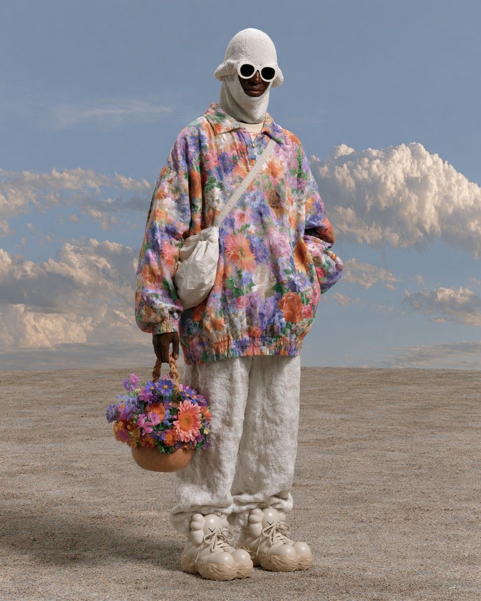 Surreal Floral Fashion Portrait Print. poster detail