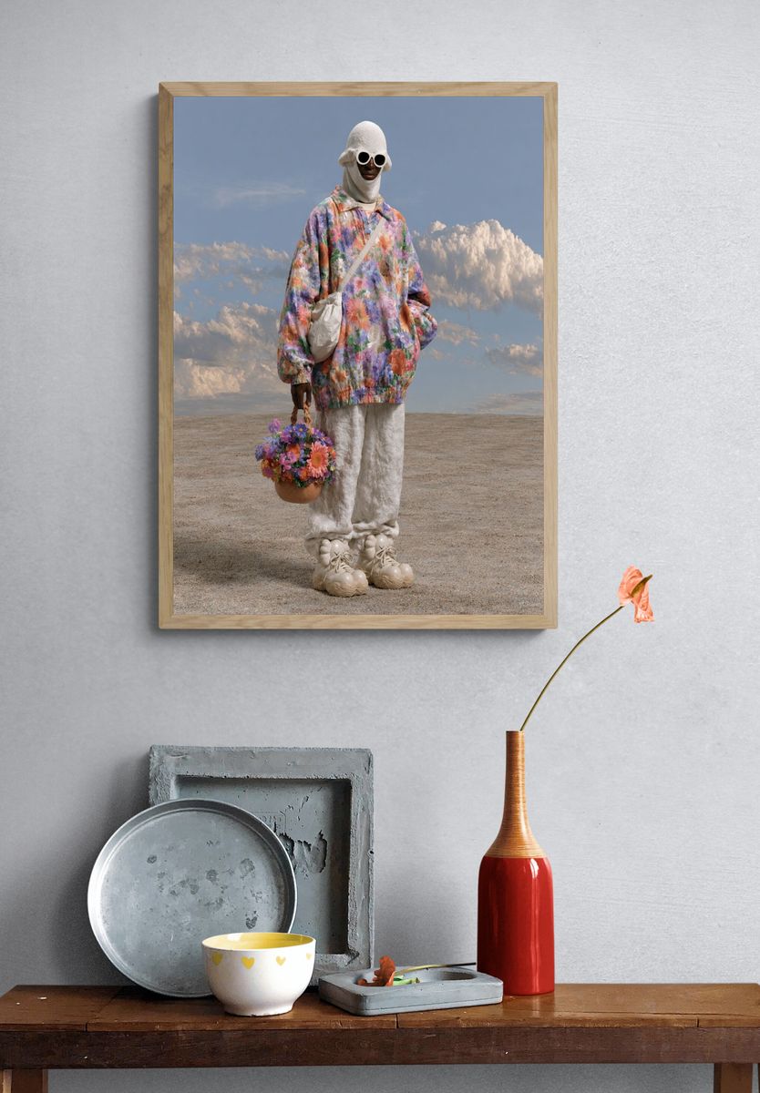 Surreal Floral Fashion Portrait Print. — room view 3
