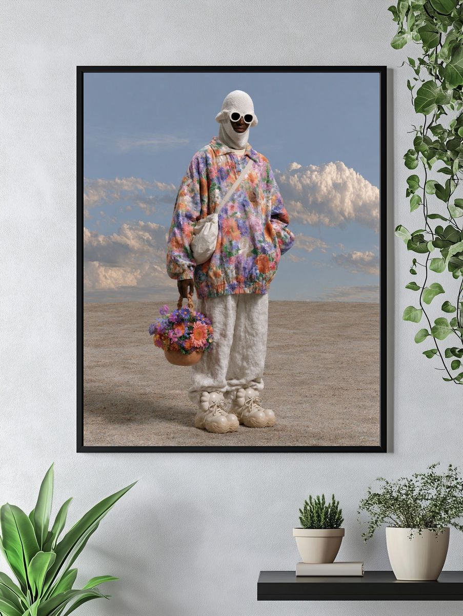Surreal Floral Fashion Portrait Print. — room view 4