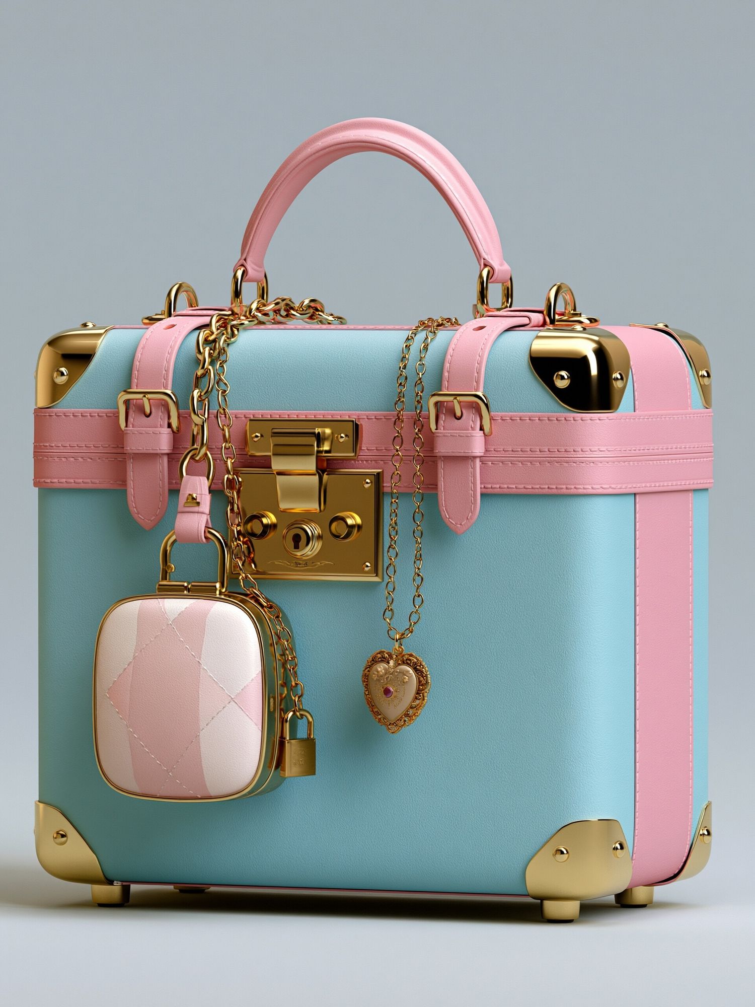 Pastel Luxury Suitcase Poster. poster — fashion art