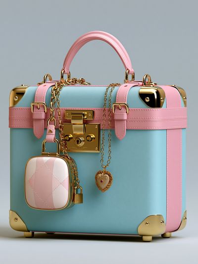 Pastel Luxury Suitcase Poster.