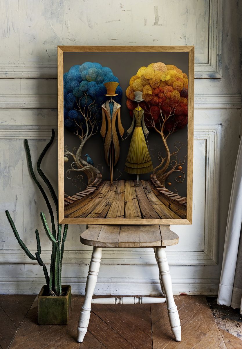 Surreal Fashion Forest Print. room preview