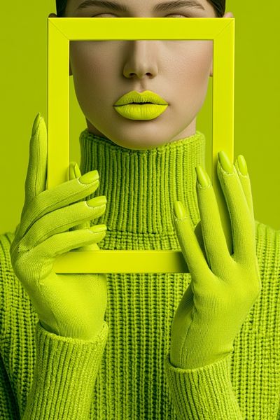 Neon Lime Fashion Portrait Poster. poster
