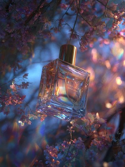 Perfume Bottle Floral Glow Poster.