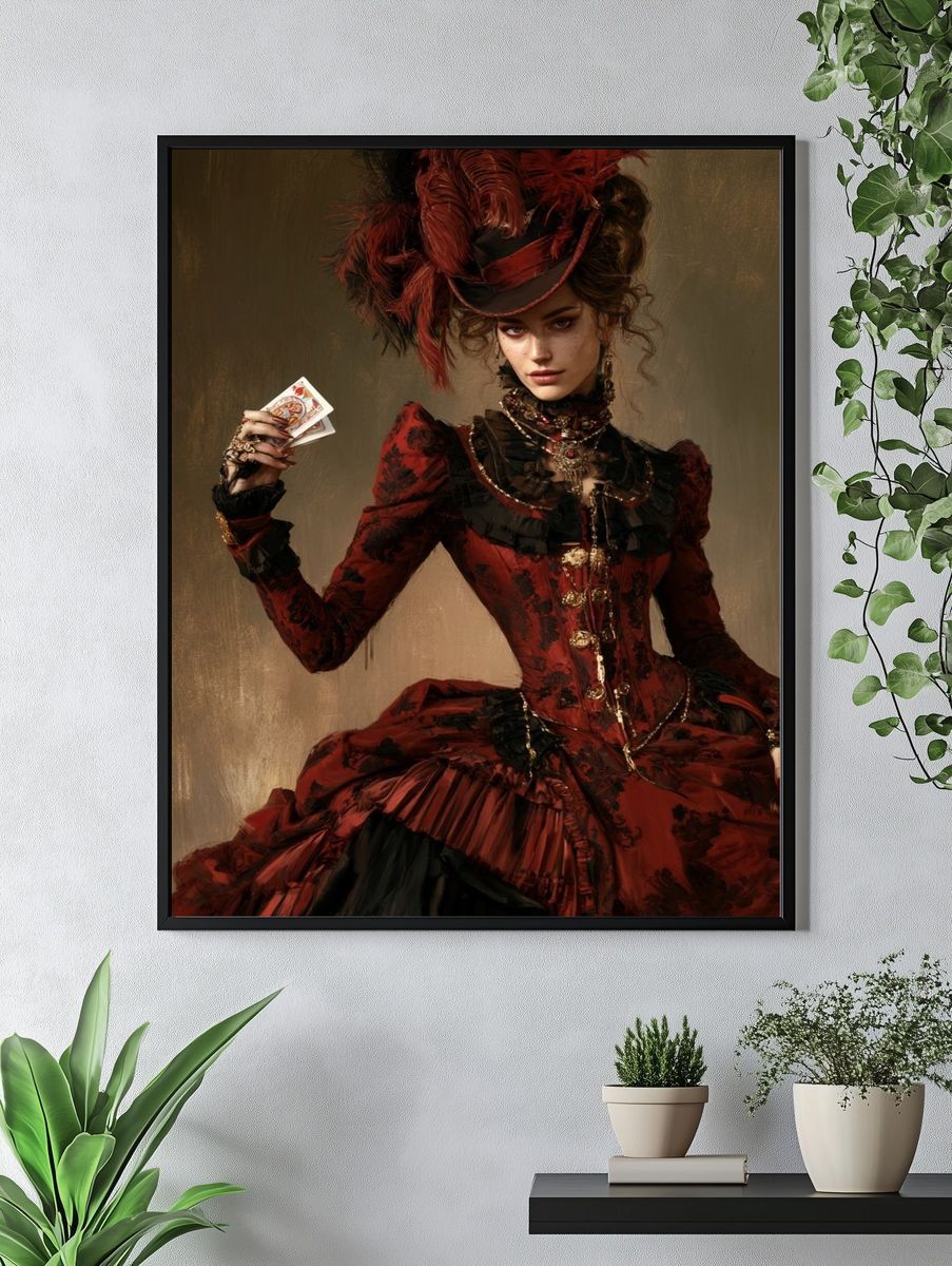 Victorian Card Lady Fashion Print. — room view 4
