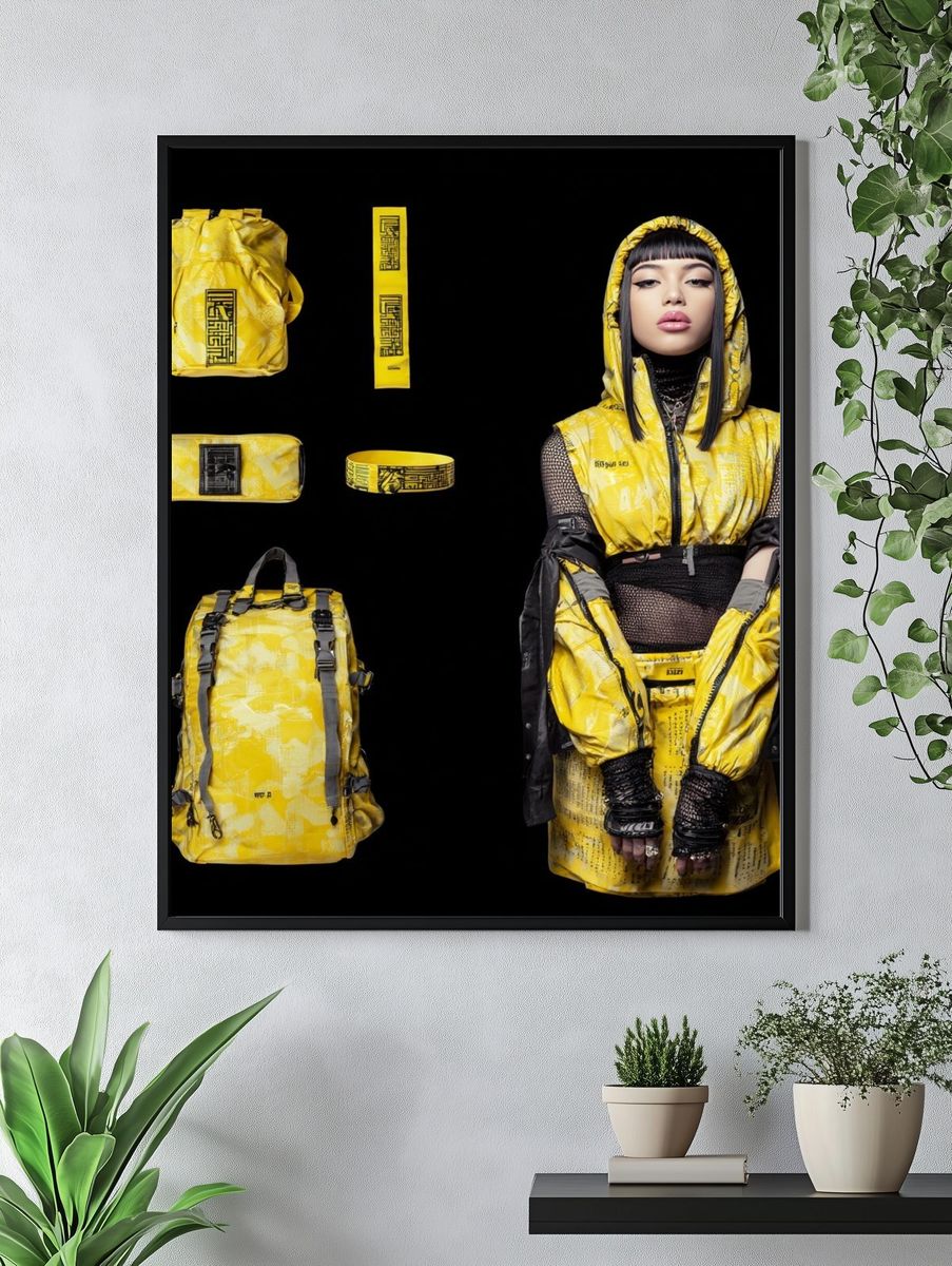 Avant-Garde Yellow Fashion Poster. — room view 4